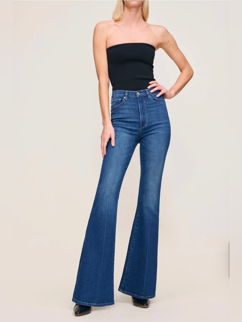 Nwt DL-1961 ( Rachel Flare Instasculpt) High-Rise Wide Leg Jeans -$229